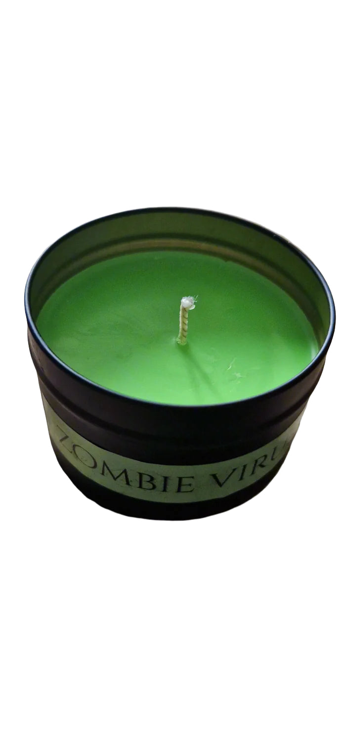 Zombie Virus – Fantasy Mini Candle | 6oz Soy Wax | 30 Hour Burn | Handmade with Cotton Wick