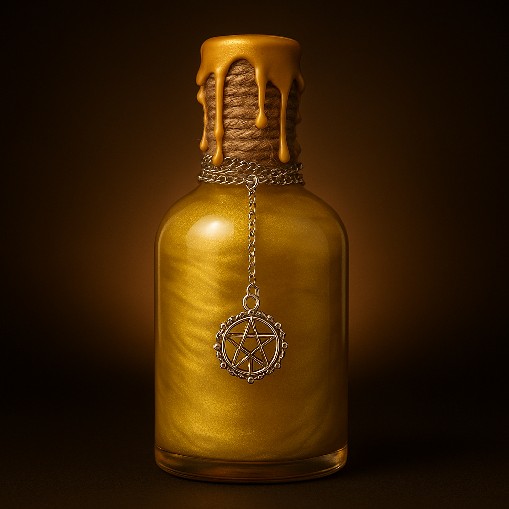 Liquid Luck Potion Bottle with Charms, Wax Seal & Shimmering Liquid