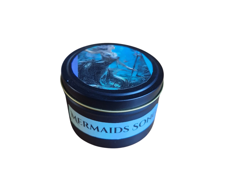 Mermaid’s Song – Fantasy Mini Candle | 6oz Soy Wax | 30 Hour Burn | Handmade with Cotton Wick