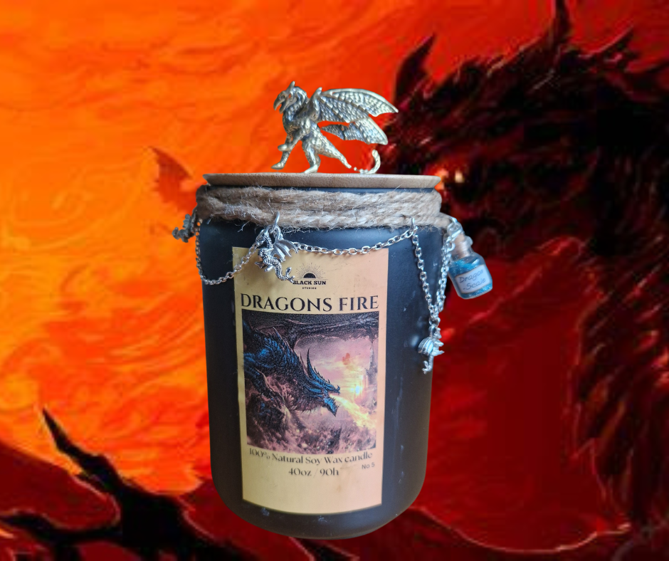 Dragon’s Fire – 40oz Fantasy Soy Wax Candle | Strong Scented | Handmade with Cotton Wick