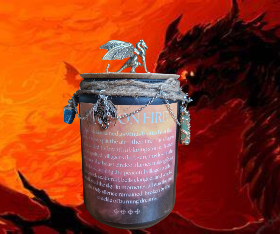 Dragon’s Fire – 40oz Fantasy Soy Wax Candle | Strong Scented | Handmade with Cotton Wick