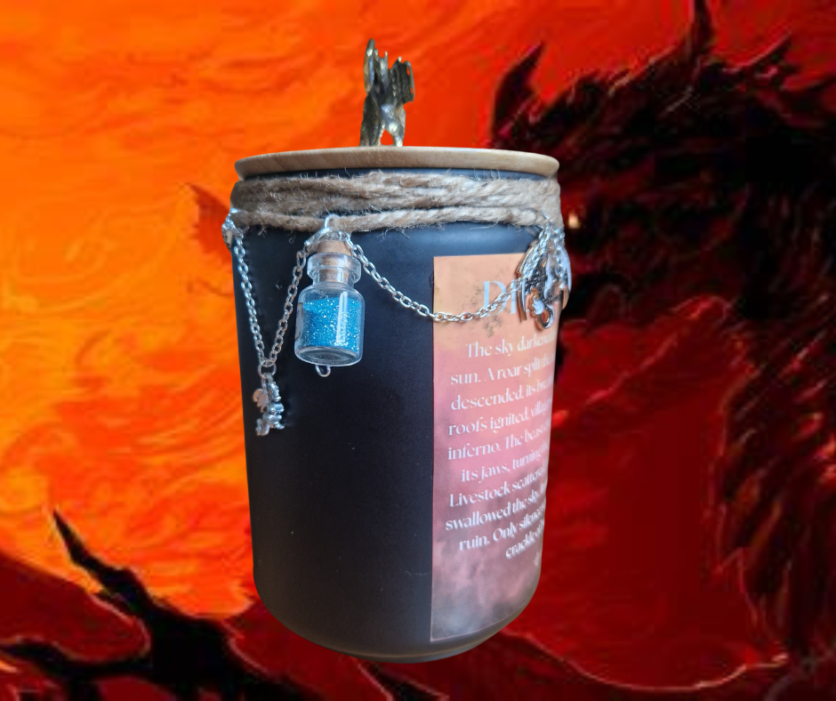 Dragon’s Fire – 40oz Fantasy Soy Wax Candle | Strong Scented | Handmade with Cotton Wick