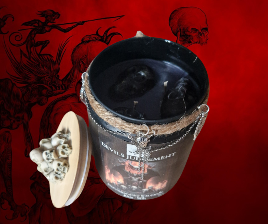 Devil’s Judgement – 40oz Fantasy Soy Wax Candle | Strong Scented | Handmade with Cotton Wicks