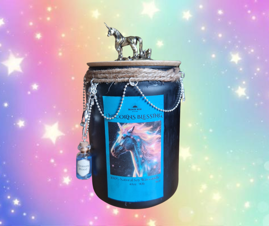 Unicorn’s Blessing – 40oz Fantasy Soy Wax Candle | Strong Scented | Handmade with Cotton Wicks