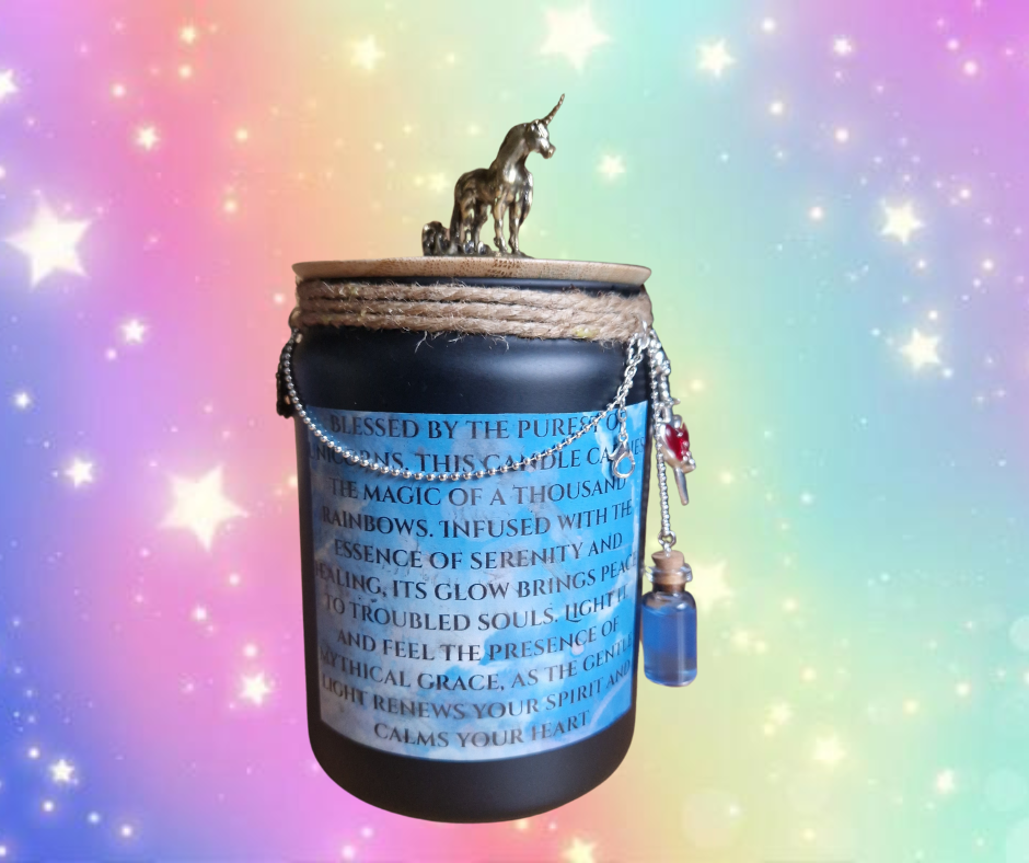 Unicorn’s Blessing – 40oz Fantasy Soy Wax Candle | Strong Scented | Handmade with Cotton Wicks