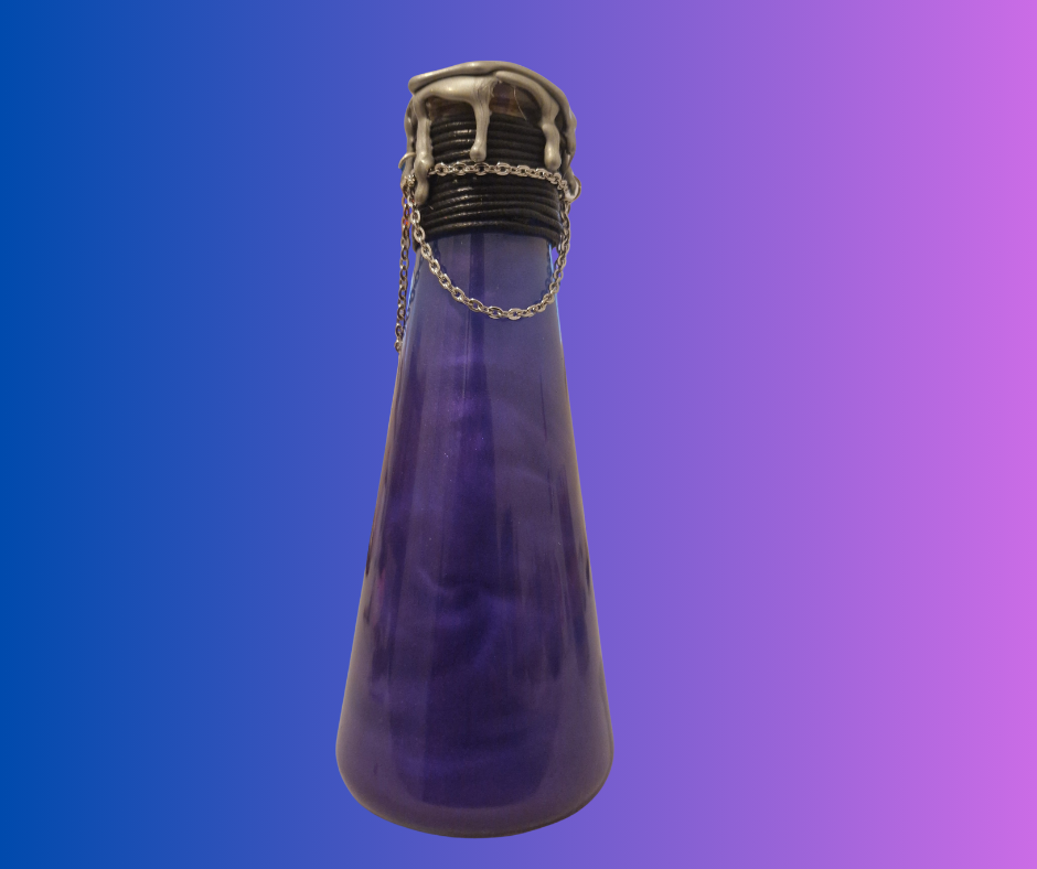 Polyjuice Potion Bottle – Blue-to-Purple Shimmering Elixir with Charms & Wax Seal