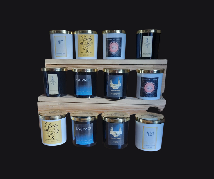 Luxury Designer-Inspired Soy Wax Candles | Perfume & Aftershave Scents – 6oz | 30 Hour Burn | Handmade with Cotton Wick