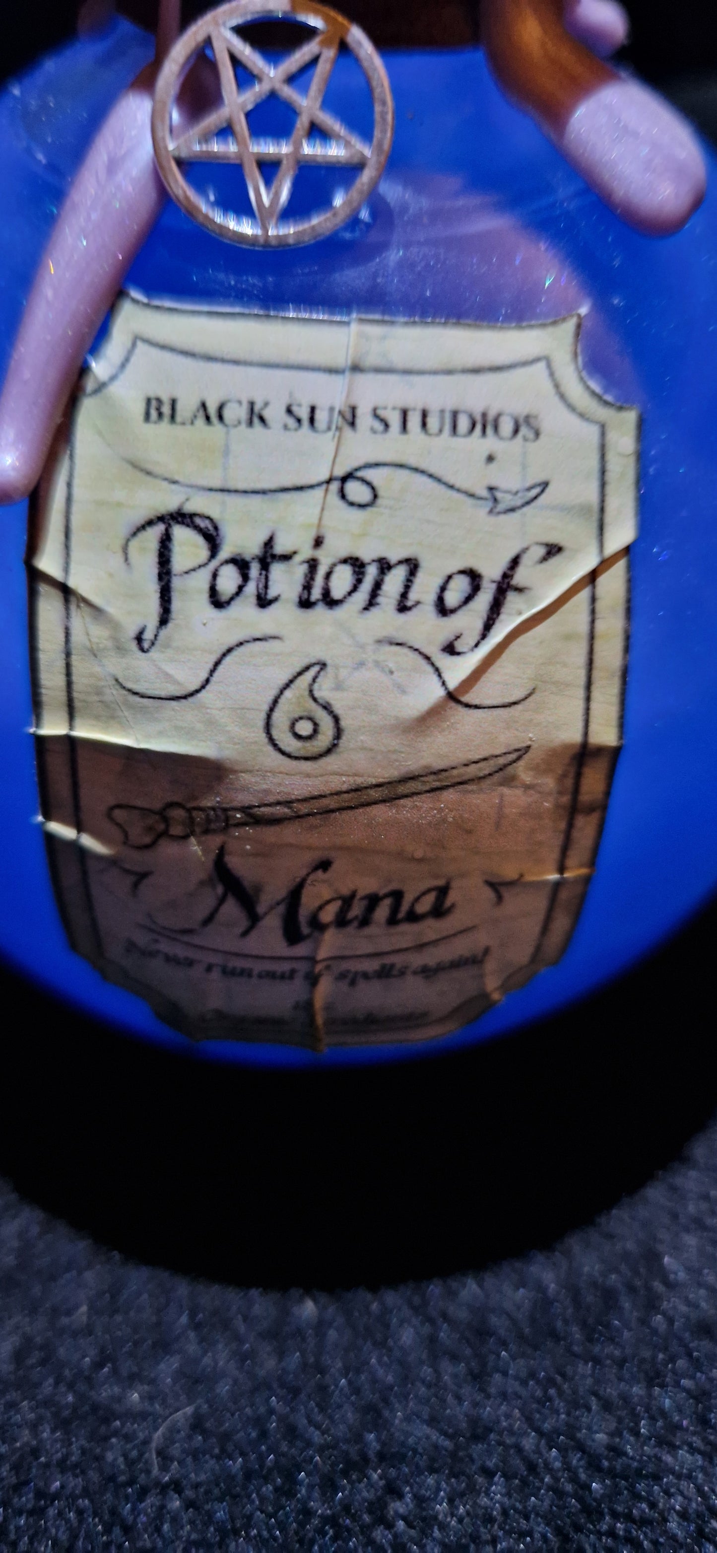 Potion of Mana Shimmering Elixir Bottle with Charms & Wax Seal