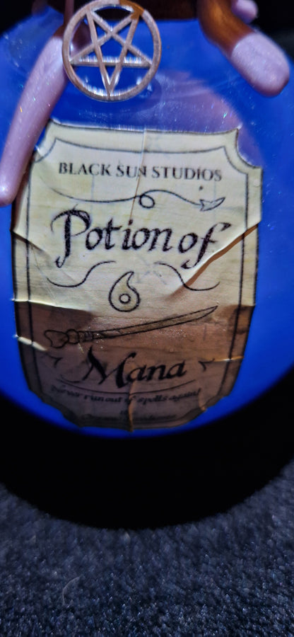 Potion of Mana Shimmering Elixir Bottle with Charms & Wax Seal