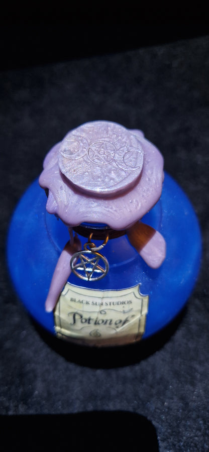 Potion of Mana Shimmering Elixir Bottle with Charms & Wax Seal