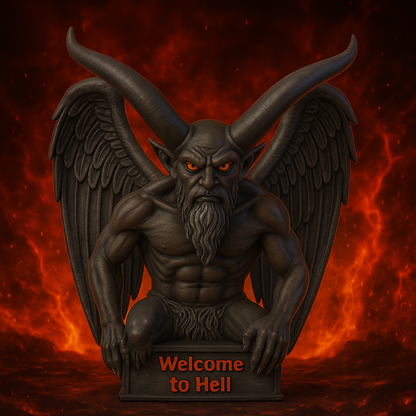 Demon Guardian Bust – “Welcome to Hell” | Handcrafted Dark Fantasy Sculpture by Black Sun Studios