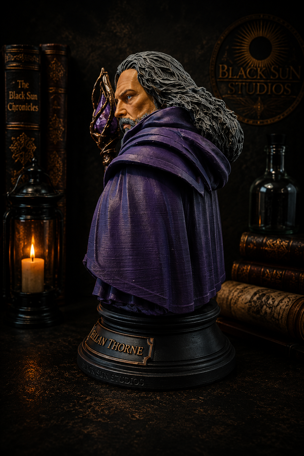 Elian Thorne Bust | Fantasy Mage Collectible | Black Sun Studios