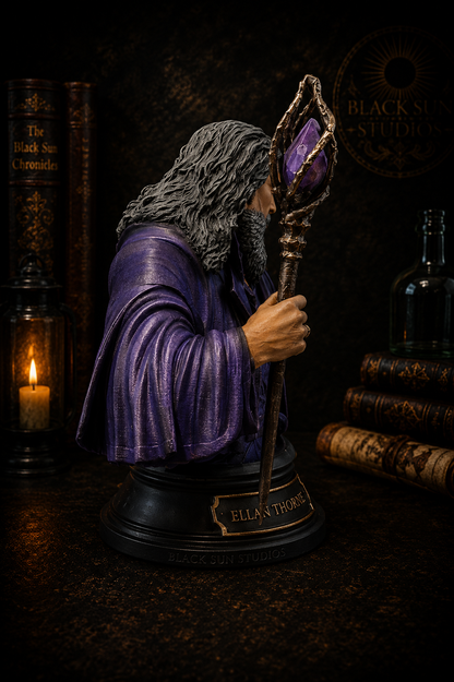 Elian Thorne Bust | Fantasy Mage Collectible | Black Sun Studios