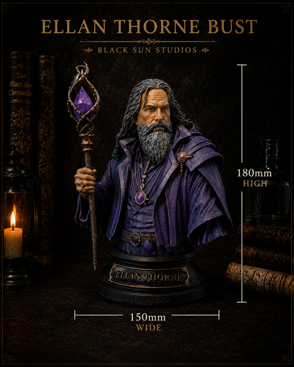 Elian Thorne Bust | Fantasy Mage Collectible | Black Sun Studios