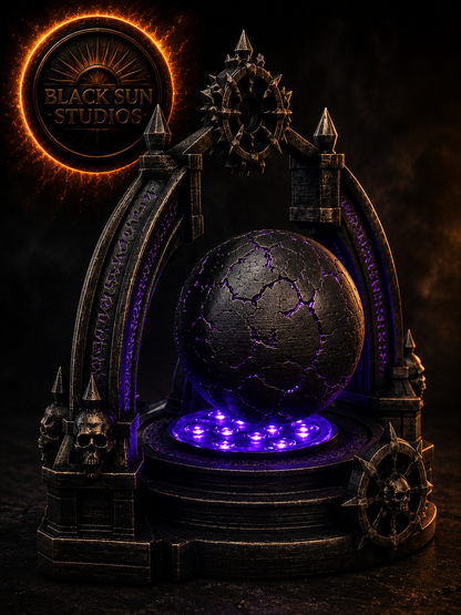 Voidheart Orb – Illuminated Gothic Fantasy Relic Display | Black Sun Studios