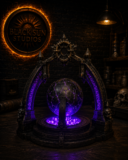 Voidheart Orb – Illuminated Gothic Fantasy Relic Display | Black Sun Studios