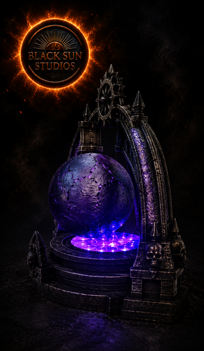 Voidheart Orb – Illuminated Gothic Fantasy Relic Display | Black Sun Studios