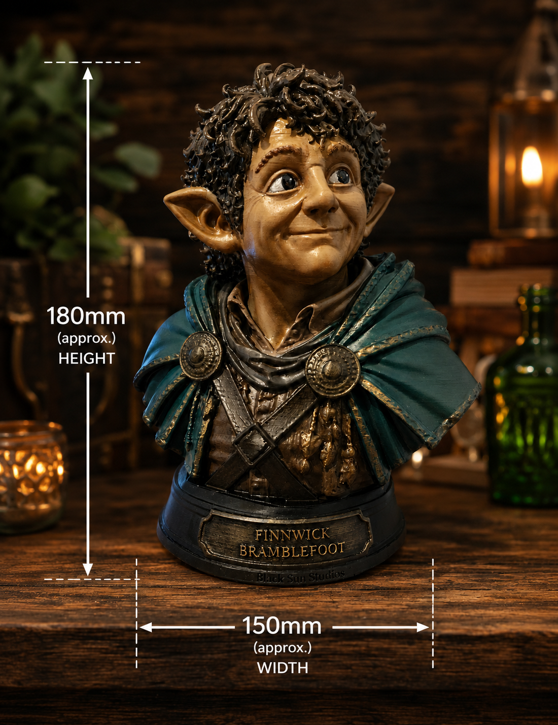 Finnwick Bramblefoot Fantasy Bust – Black Sun Chronicles Collectible Display Model (180mm)