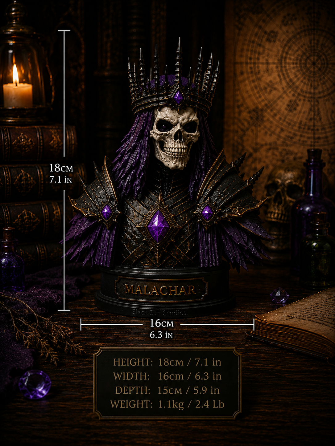 Malachar – The Eclipse Lich Bust | Black Sun Chronicles Collectible