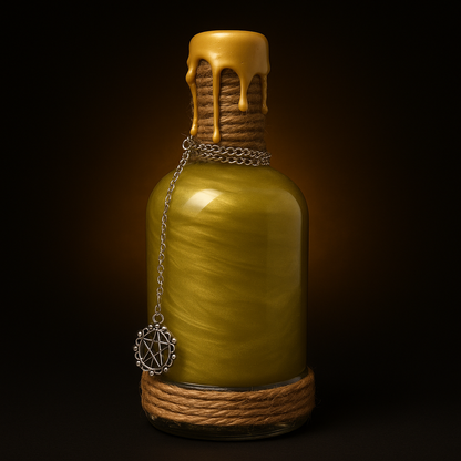 Liquid Luck Potion Bottle with Charms, Wax Seal & Shimmering Liquid
