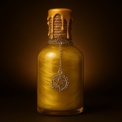 Liquid Luck Potion Bottle with Charms, Wax Seal & Shimmering Liquid