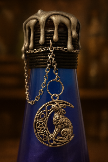 Polyjuice Potion Bottle – Blue-to-Purple Shimmering Elixir with Charms & Wax Seal