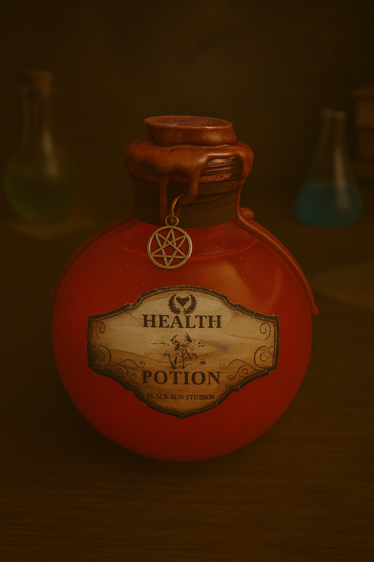 Potion of Health Red Elixir Bottle with Charms & Wax Seal