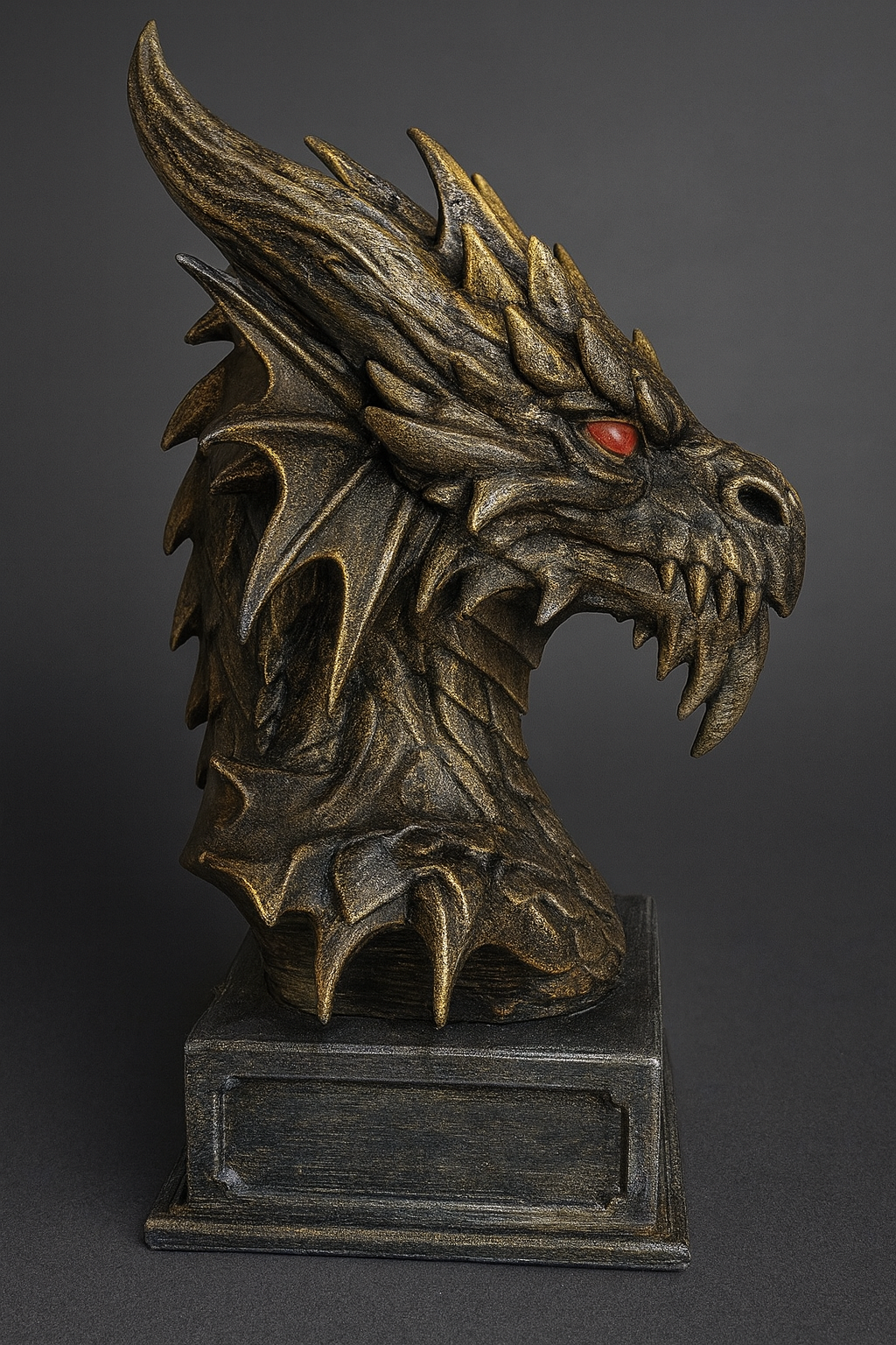Bronze Dragon Guardian Bust – Hand-Finished Fantasy Sculpture by Black Sun Studios