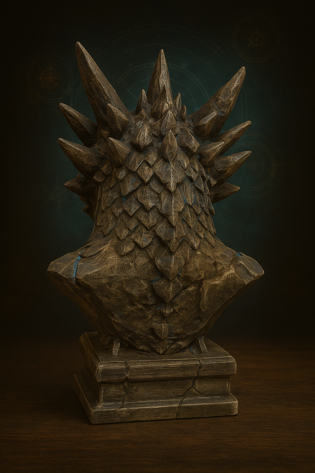 Stoneborn Dragon Bust – Handcrafted Fantasy Sculpture | Black Sun Forge