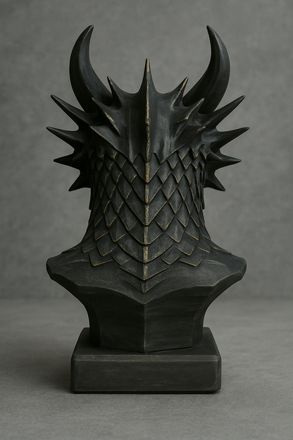 Obsidian Legion Dragon Bust – Handcrafted Collectible Sculpture | The Black Sun Forge