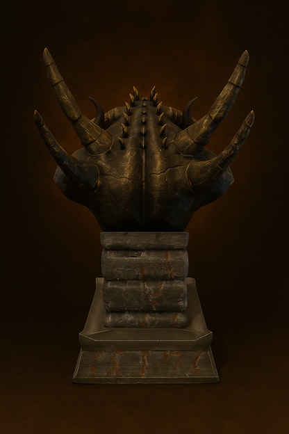 Demon Lord Bust – Handcrafted Gothic Sculpture | The Black Sun Forge Collection