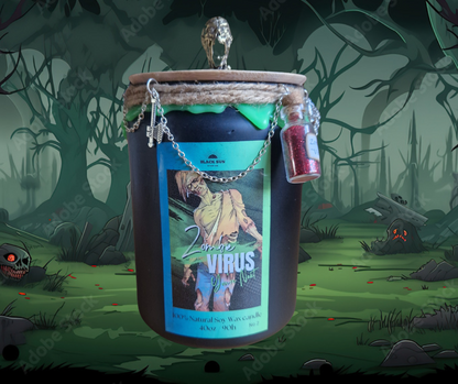 Zombie virus fantasy | 100% soy wax candle | scented candle | double wick | birthday gift  ideas | large candle