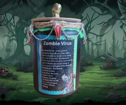 Zombie virus fantasy | 100% soy wax candle | scented candle | double wick | birthday gift  ideas | large candle