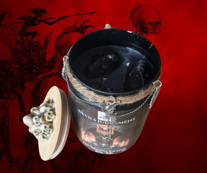 Devil’s Judgement – 40oz Fantasy Soy Wax Candle | Strong Scented | Handmade with Cotton Wicks