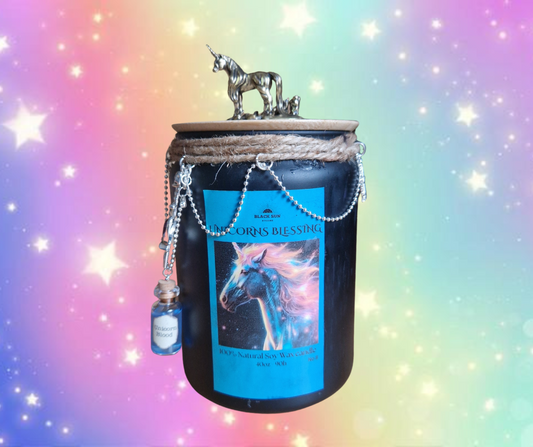 Unicorn’s Blessing – 40oz Fantasy Soy Wax Candle | Strong Scented | Handmade with Cotton Wicks