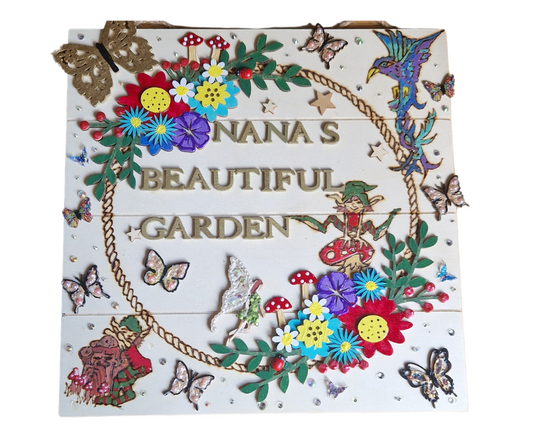 Nana’s Beautiful Garden – Handmade Wooden Plaque