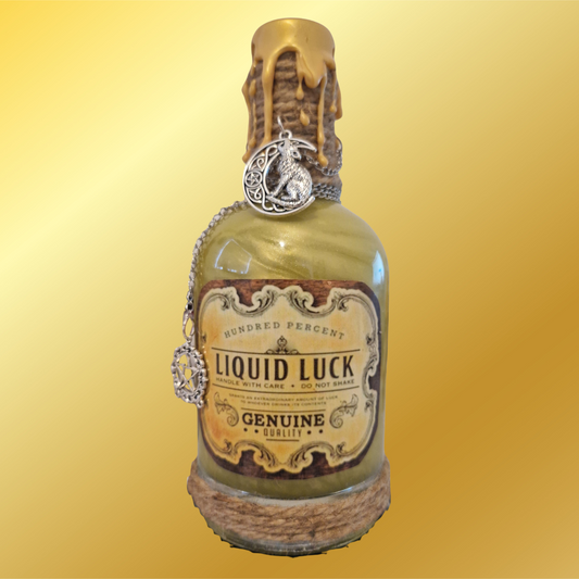 Liquid Luck Potion Bottle with Charms, Wax Seal & Shimmering Liquid