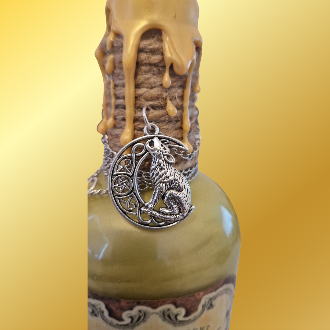 Liquid Luck Potion Bottle with Charms, Wax Seal & Shimmering Liquid