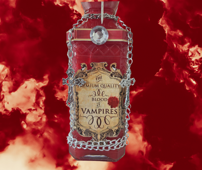 Premium Quality Blood of Vampires Potion Bottle with Sparkling Gems & Silver Crosses