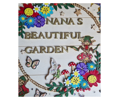 Nana’s Beautiful Garden – Handmade Wooden Plaque