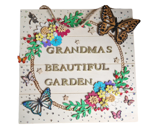 Grandma’s Beautiful Garden – Handmade Wooden Plaque