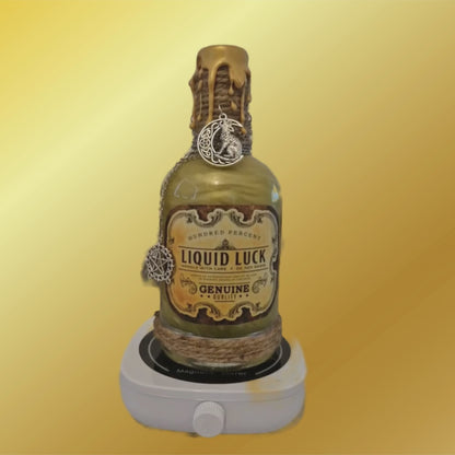 Liquid Luck Potion Bottle with Charms, Wax Seal & Shimmering Liquid